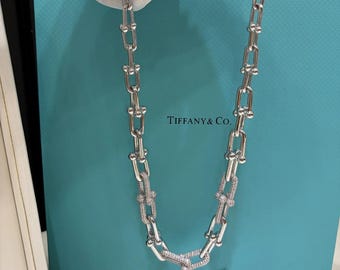Sterling Silver Chunky Chain Necklace with Simulated Diamond Pendant – Hip Hop Style Accessories