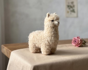 Needle Felting Kit for Beginners Cute Alpaca DIY Craft Set Stress Relief Hobby Gift for Her