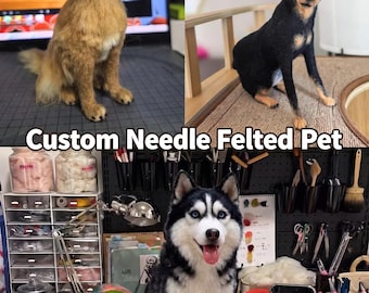 Custom Needle Felt Pet Figurine, Personalized Pet Portrait from Photo, Handmade Wool Cat & Dog Replica, Pet Memorial Gift