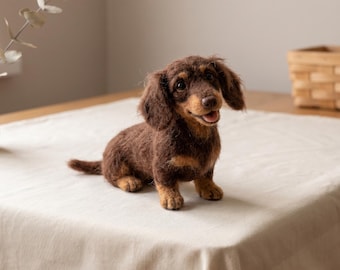 Needle Felting Kit for Beginners Cute Dachshund DIY Craft Set Stress Relief Hobby Gift for Her