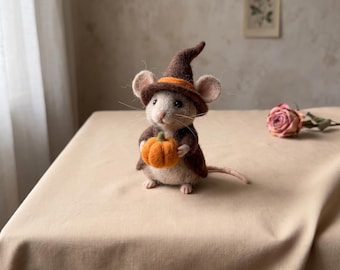 Needle Felting Kit for Beginners Cute Halloween Mouse DIY Craft Set Stress Relief Hobby Gift for Her