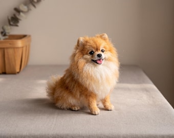 Needle Felting Kit for Beginners Pomeranian Dog DIY Craft Set Stress Relief Hobby Gift for Her
