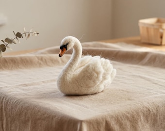Needle Felting Kit for Beginners Swan DIY Craft Set Stress Relief Hobby Gift for Her