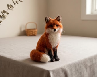 Needle Felting Kit for Beginners Fox DIY Craft Set Stress Relief Hobby Gift for Her