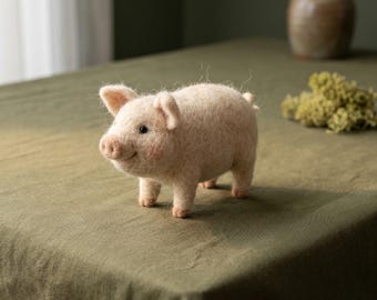 Needle Felting Kit for Beginners Pig DIY Craft Set Stress Relief Hobby Gift for Her