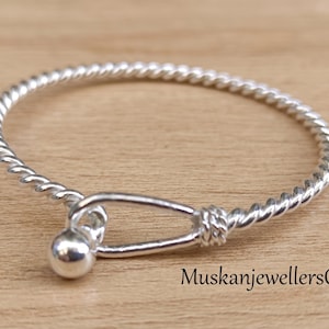 Handgefertigtes Armband aus Sterlingsilber mit gedrehtem Seilverschluss – Minimalistischer Schmuck
