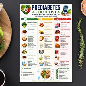 糖尿病予備軍向け食品リスト（印刷可能）、血糖コントロールチャート、糖尿病予備軍向け食事ポスター、低糖質食品ガイド、摂取制限・回避チャート