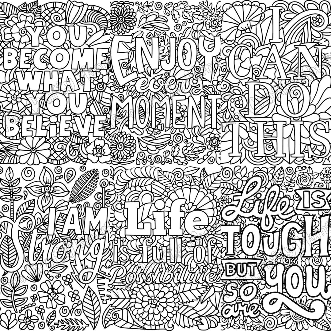 Printable Inspirational Coloring Pages - Etsy