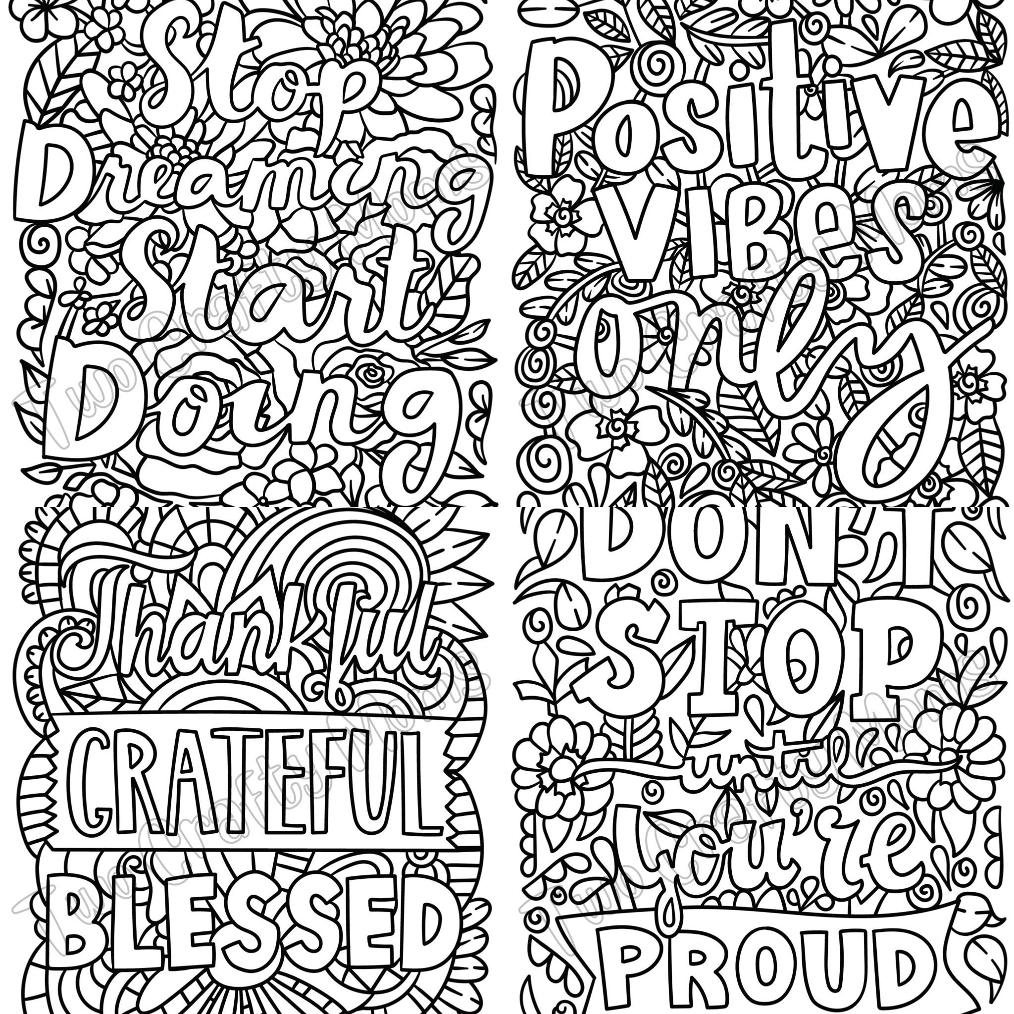 Printable Inspirational Coloring Pages - Etsy