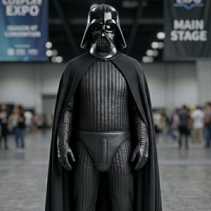Star Wars Inspiriert Darth Vader Cosplay Kostüm | Handgefertigter Komplettanzug mit Robe & Cape.