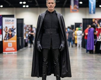 Kylo Ren Inspired Cosplay Costume, Dark Galactic Officer Tunic and Cape Set