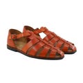 Handmade Tan Leather Fisherman Sandals for Men | Vintage Roman Style Summer Sandals