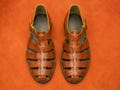 Handmade Men's Brown Leather Fisherman Sandals Casual Summer Footwear