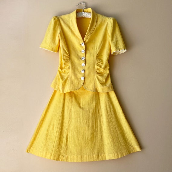 Vintage 1940s Dress Suit Skirt Top Sportswear Cott