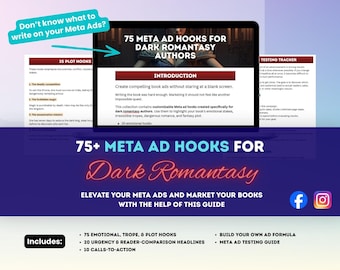 75 Meta Ad Hooks for Dark Romantasy Authors (Digital PDF Workbook)