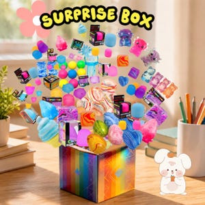 Hand-Squeezed Cheese Cube Squishy – One Random Kawaii Fidget in Brown Mystery Box for Calm & Joy