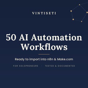 AI Automation Templates n8n Make.com | 50 Workflows for Solopreneurs | Productivity Business Tools