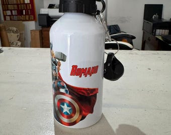 Personalized Avengers water bottle with name