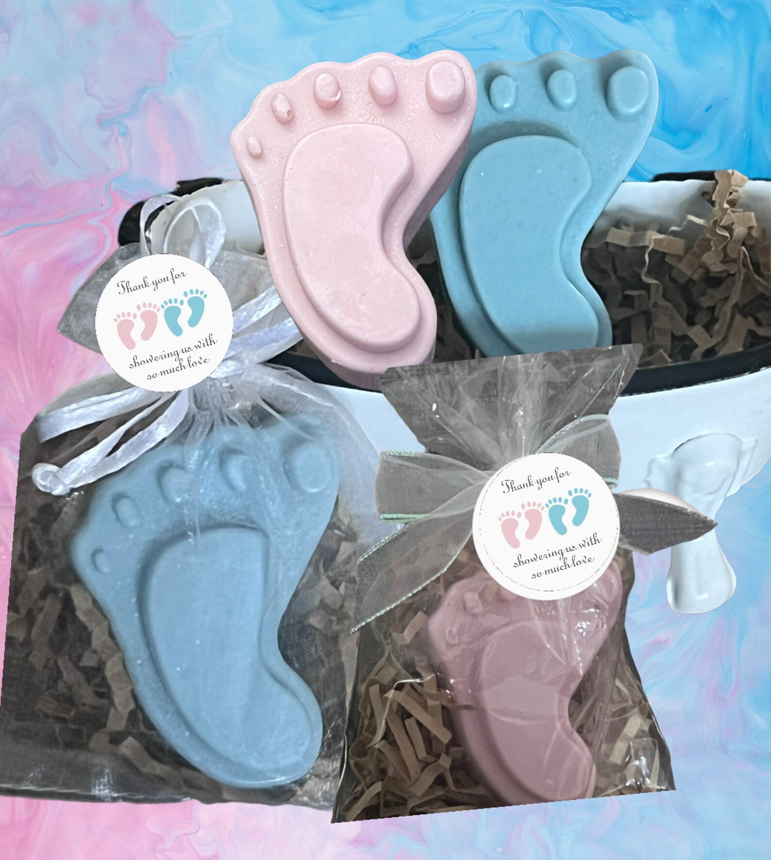Baby Feet Soap Baby Shower Gender Reveal Party Baby Girl Etsy