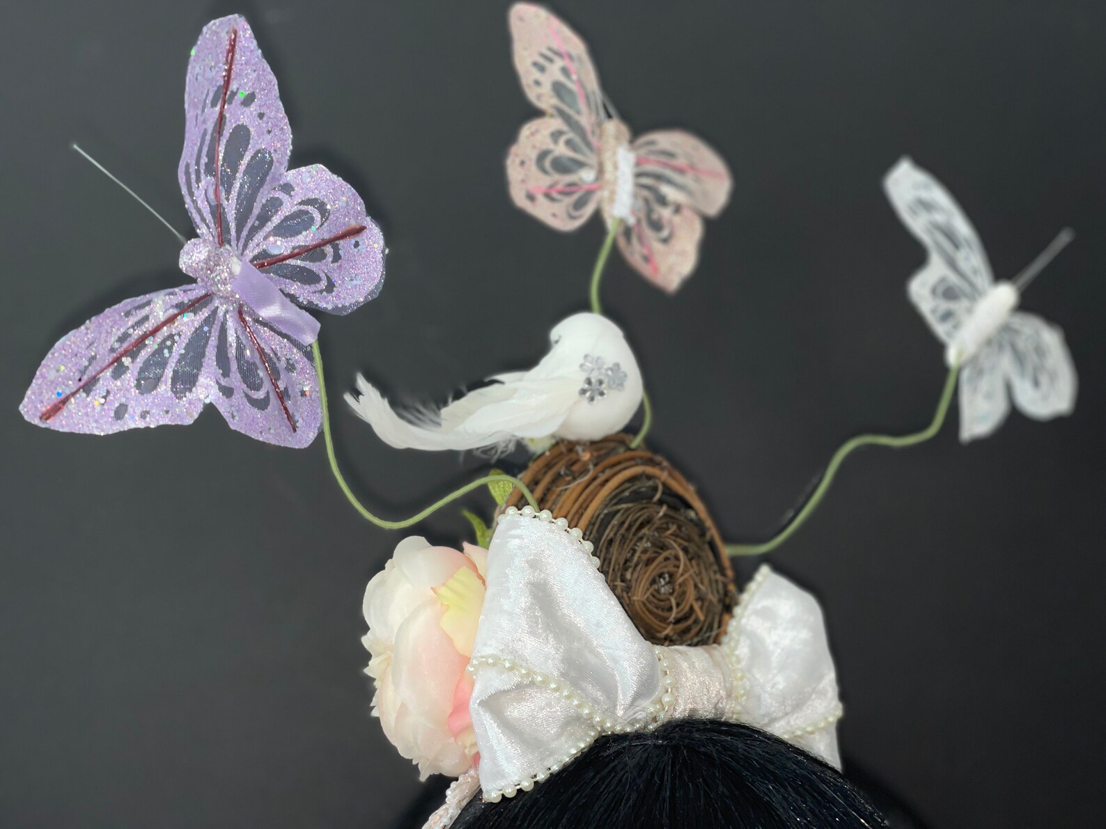 Easter Butterfly Birds Nest Fascinator Headband Spring Etsy