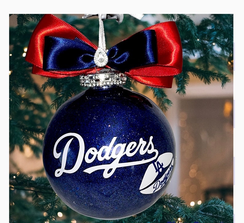 Los Angeles Dodgers Glitter Christmas Tree Ornament LA Etsy