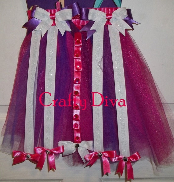 Barbie Purple Hair Bow Barrette Headband Tutu Holder Etsy