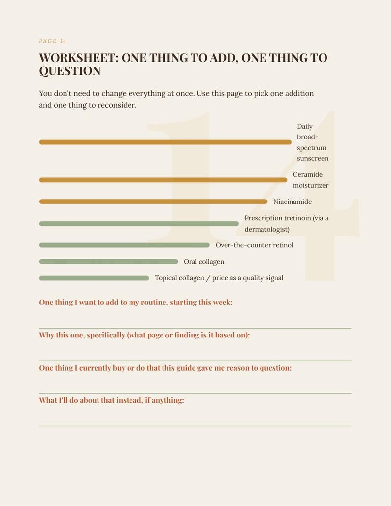 Skin After 40 Guide | Evidence-Based Skincare Workbook | Printable PDF image 4