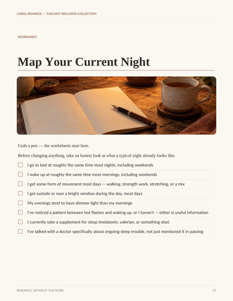 Sleep After 40 Guide | Evidence-Based Sleep Workbook | Printable PDF image 7