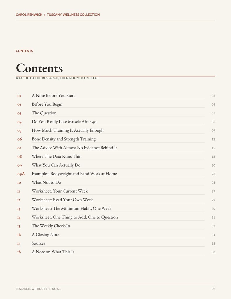 Guide « Force après 40 ans » | Cahier d’exercices pour les muscles et les os (basé sur des preuves scientifiques) | PDF imprimable image 2
