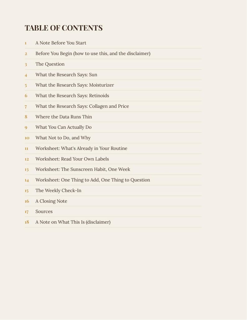 Skin After 40 Guide | Evidence-Based Skincare Workbook | Printable PDF image 2