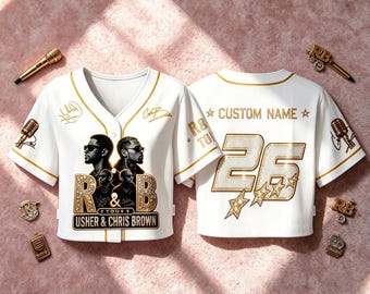 printed Custom R&B World Tour Jersey, Personalized Concert Crop Top, Usher Chris Brown Inspired Shirt