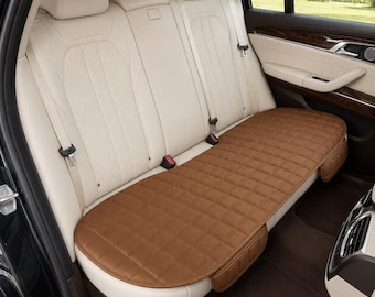 Quilted Rear Car Seat Cover, Soft Breathable Bench Protector, Non-Slip Mat