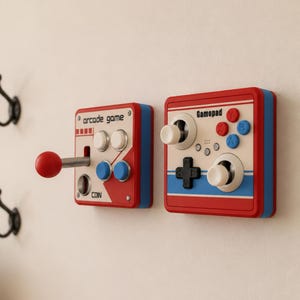 Capa para Nintendo Switch com tema de jogos de arcade retrô, impressa em 3D, para decoração de parede e presente divertido para quarto de gamer.