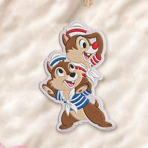 Cruise Chip N Dale Embroidered patch, Double Trouble iron on patch, Family Cruise Trip sew on patch, Disney Mom Jacket Decal
