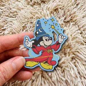 Geborduurd Fantasia-muisje-embleem, strijkpatch met tovenaarsmuts, retro naaipatch voor kinderen uit de jaren 90, Disney Mom Trip Park DIY voor meisjes