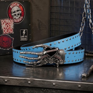 Vtg Y2K Ed Hardy Gothic Handmade Leather Belt with Skull Design & Stud Details S Ed Hardy | Accessories | Ed Hardy Belt W Skull Design  main image 3