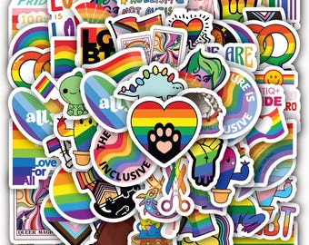 LGBTQIA+ Pride Stickers Sheet – Waterproof Vinyl Decals 40 Piece