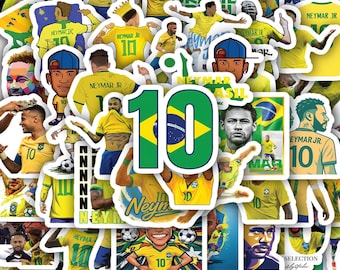 Neymars Stickers Sheet Jr| Vinyl Decals for Laptop, Water Bottle, Scrapbook 40 designs (4 Full Sheets)