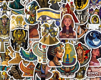 Ancient Egypt Sticker Sheet- Vinyl Waterproof Decal 40 designs (4 Sheets)
