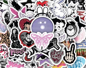 Y2K Sticker Sheet - Vinyl Decals for Laptop, Water Bottle  40 designs (4 Full Sheets)