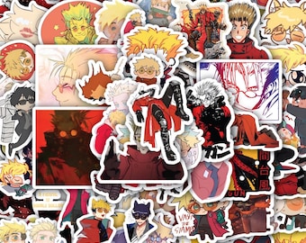 Triguns Stickers Sheet –Vinyl Decals for Laptop, Gifts 40 designs (4 Full Sheets)