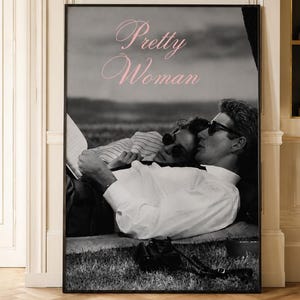 Pretty Woman Poster, Julia Roberts Richard Gere Black White Romantic Movie Print