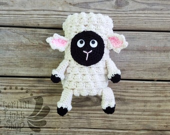 Sheep Roll Up Crochet Blanket 2 Sizes