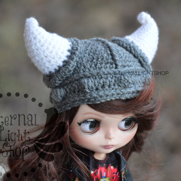 BJD/Barbie/Blythe Lael Viking Casque Chapeau Bonnet (Toutes les tailles de poupée)