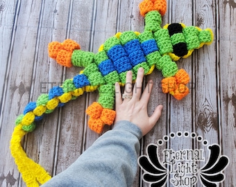 ANY COLOR Crochet Bead Lizard 30"x12"