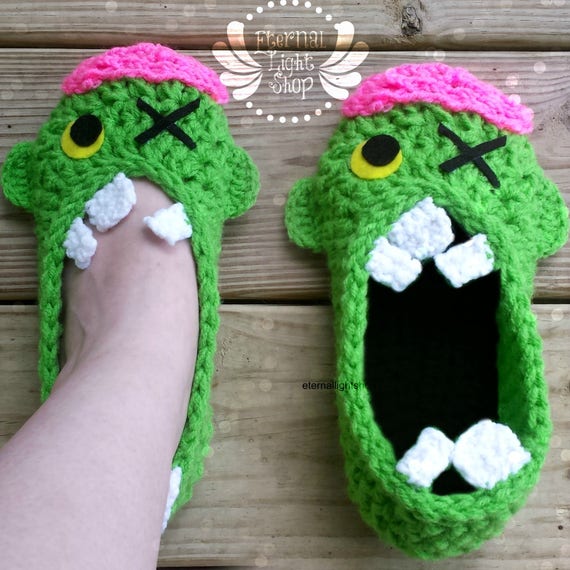 ANY SIZES Zombie Slippers Etsy Canada