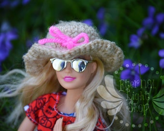 BJD/Barbie/Blythe Sun Hat (ANY DOLL Sizes) Summer Spring