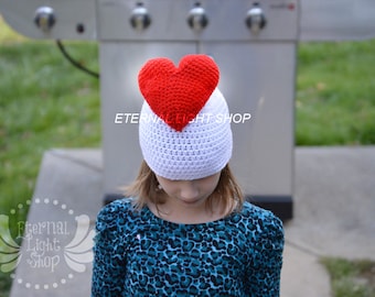 ALL SIZES/COLORS Heart Beanie Crochet