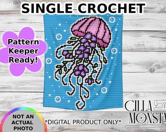 Jellyfish Flowers Crochet/Tapestry Pattern INSTANT Download Pattern Keeper Ready