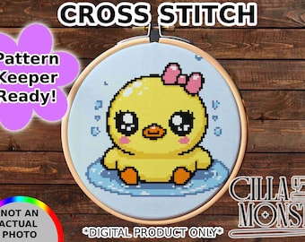 Kawaii Duck Graph Cross Stitch Pattern, INSTANT Download, Pattern Keeper Ready